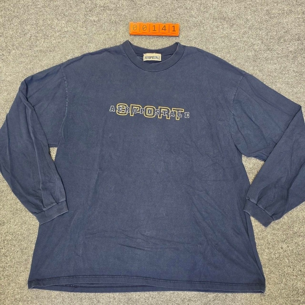 Y2K Aeropostale Long Sleeve Shirt with 'AEROPOSTALE' text in yellow & white.